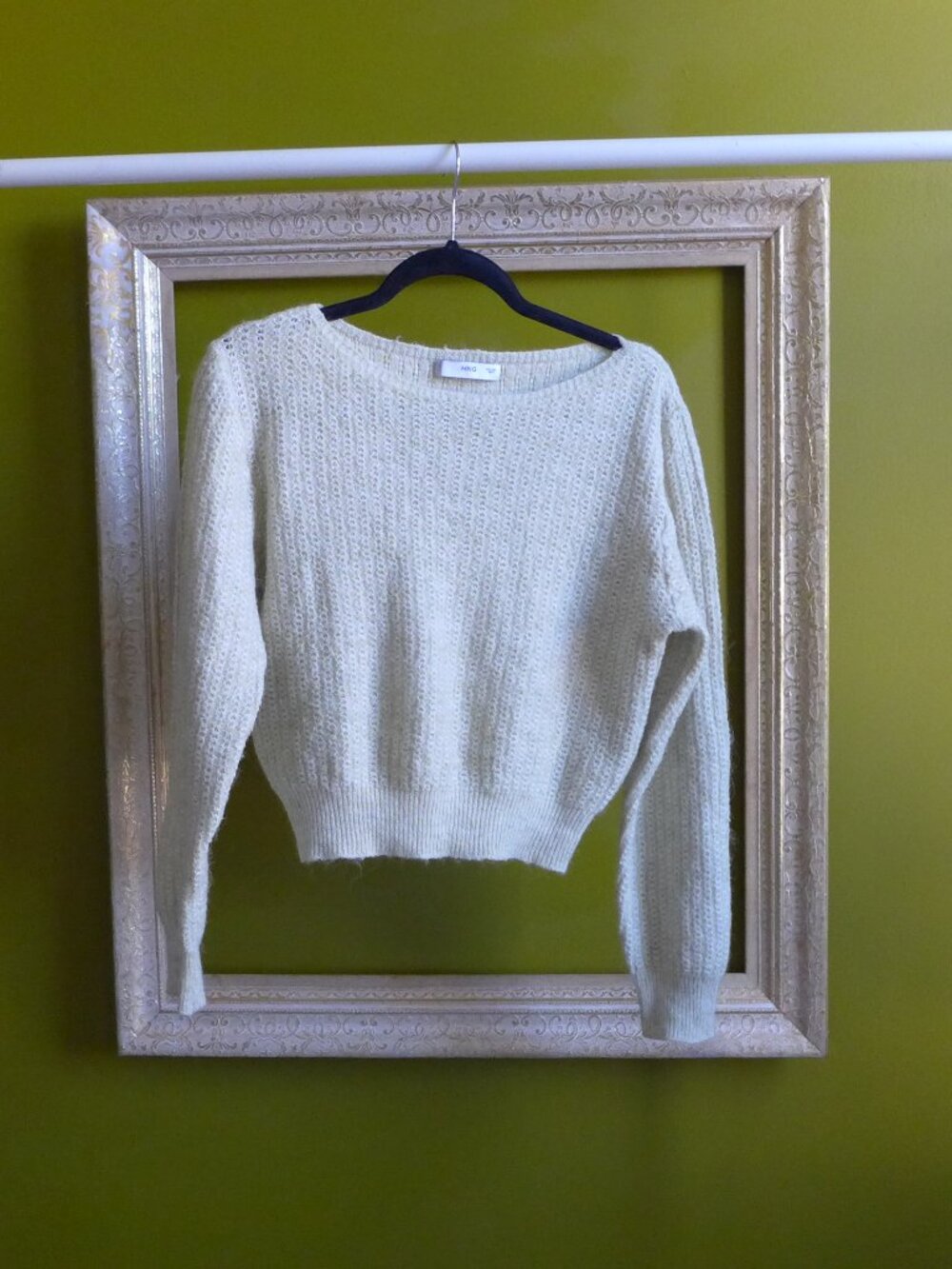 MNG, L, NWOT, Woman's Sage Green, Scoop Neck Sweater from Belgium